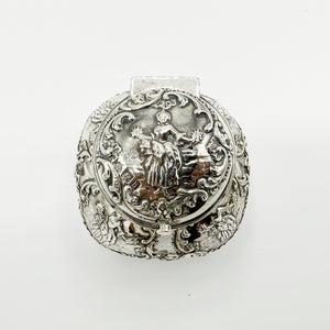 Antique Silver Overlay Perfume Bottle and Top - 5" Tall