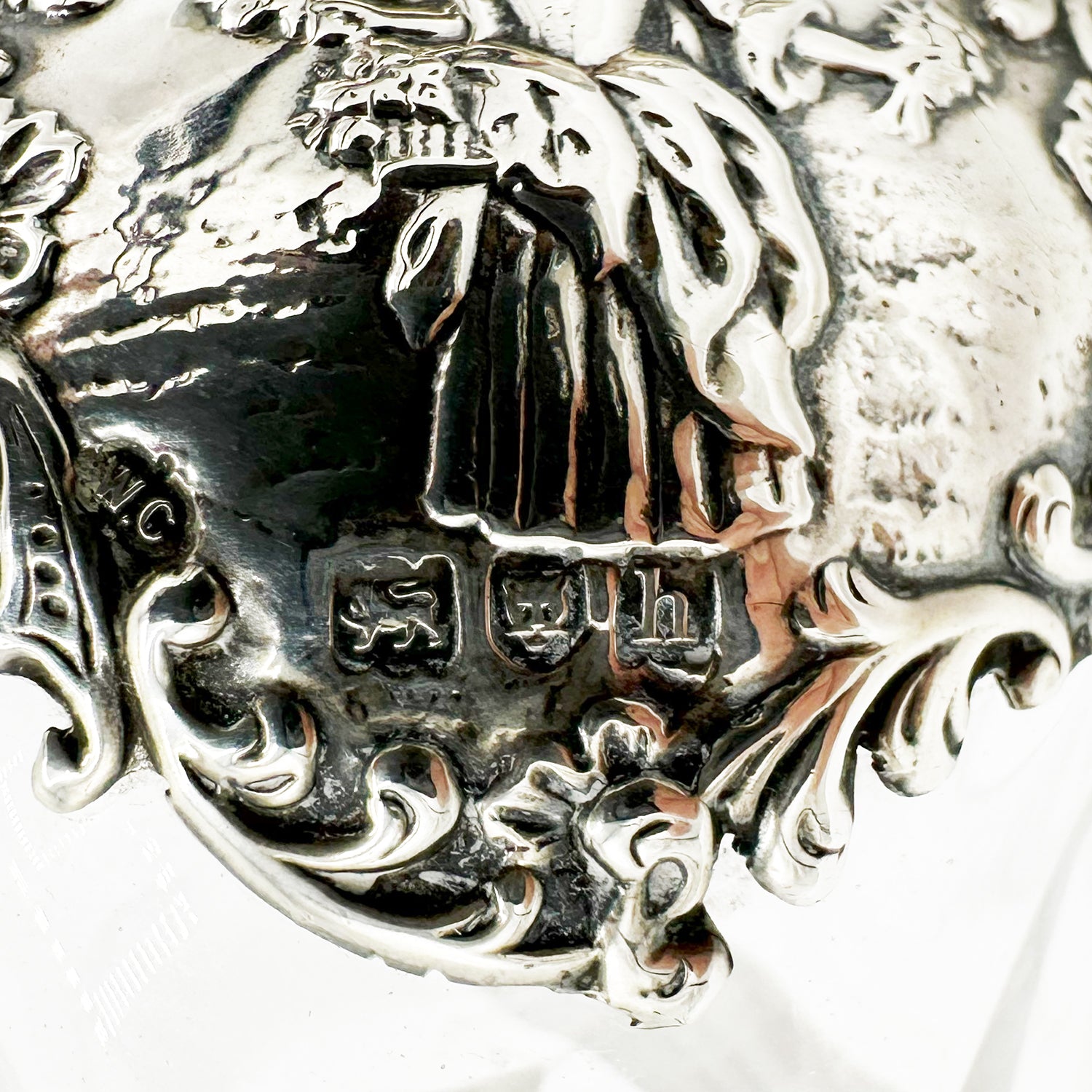 Antique Silver Overlay Perfume Bottle and Top - 5" Tall