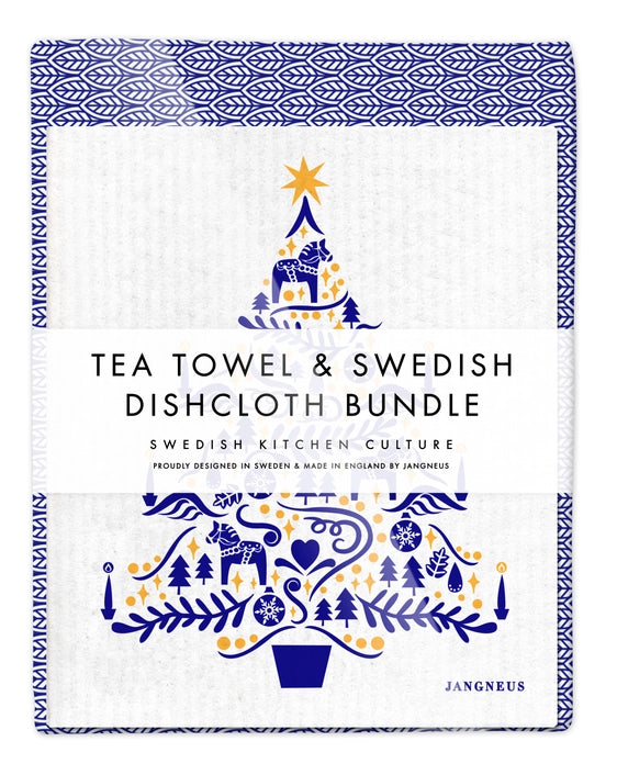 Tea Towel & Swedish Dishcloth Bundle