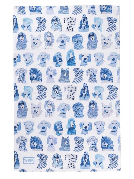 Blue Dogs Tea Towel