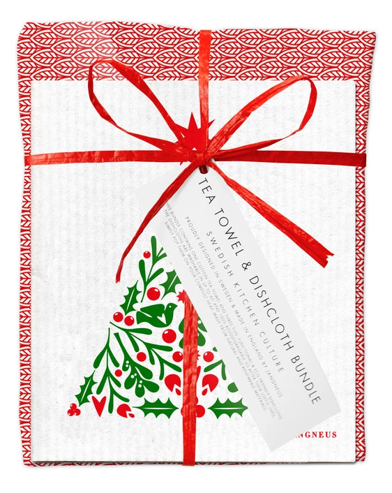 Tea Towel & Swedish Dishcloth Bundle