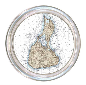 Block Island Nautical Map Coaster
